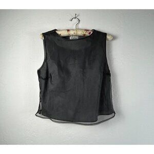 Lapis Los Angeles Womens Sleeveless Chiffon Layered Tank Top Size Large Gray